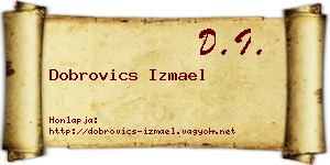 Dobrovics Izmael névjegykártya